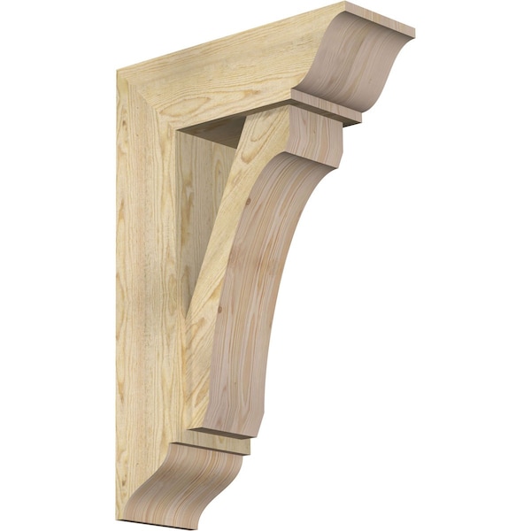 Ekena Millwork Legacy Traditional Rough Sawn Bracket w/ Offset Brace, Douglas Fir, 8"W x 22"D x 34"H BKT0806X22X34LEC01RDF - main